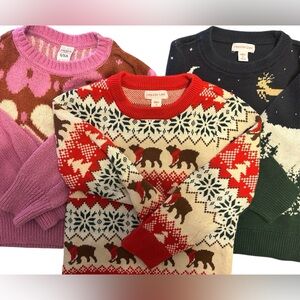 Kids size 5/5A Holiday Patterned Sweater Collection